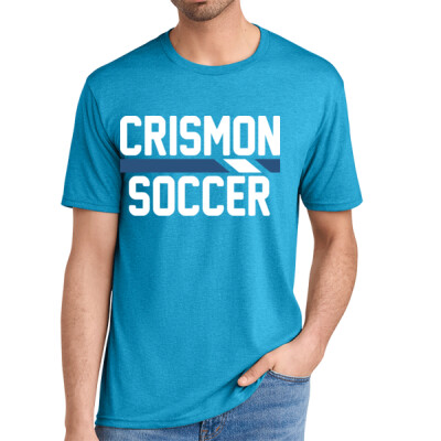Adult Crismon Soccer Tri-Blend T-shirt - Dark Blue Stripe Thumbnail