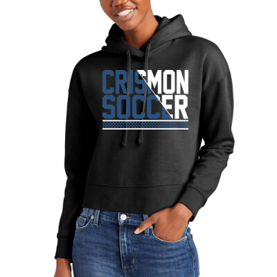 Ladies Crismon Soccer Cropped Hoodie - Checkerboard Stripe Thumbnail