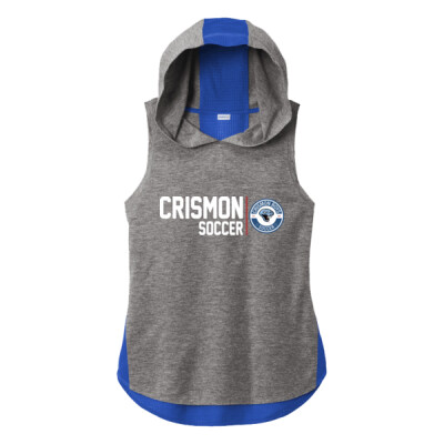 Ladies Crismon Soccer Horizontal Circle Tri-Blend Hoodie Tank Thumbnail